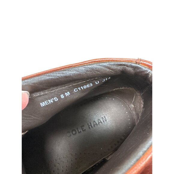 Cole Haan Mens Brown Leather Ankle Wingtip Boots 8M SKU 7796 - Picture 11 of 14